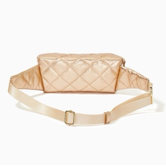 ✨💛 Lilly Pulitzer Quilted Leather Kenton Belt Sling Shoulder Bag Metallic Gold💛✨ - Picture 4 of 13